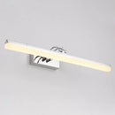 GobekUsa Linear LED Vanity Light with Acrylic Shade in Warm/White, Silver Finish, 19"/23" Width