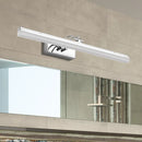 GobekUsa Linear LED Vanity Light with Acrylic Shade in Warm/White, Silver Finish, 19"/23" Width