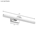 GobekUsa Linear LED Vanity Light with Acrylic Shade in Warm/White, Silver Finish, 19"/23" Width