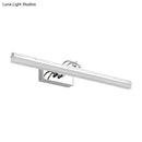 GobekUsa Linear LED Vanity Light with Acrylic Shade in Warm/White, Silver Finish, 19"/23" Width