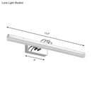 GobekUsa Linear LED Vanity Light with Acrylic Shade in Warm/White, Silver Finish, 19"/23" Width