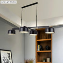 GobekUsa Linear Modernist Island Pendant Light with 4 Drum Shades in Black/Rose Gold