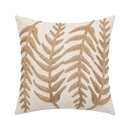 Linen embroidery leaves cushion cover cream & beige living room by Decorbites