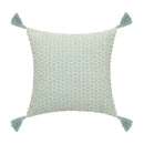Linen embroidery leaves cushion cover cream & beige living room by Decorbites