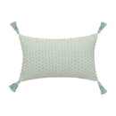 Linen embroidery leaves cushion cover cream & beige living room by Decorbites