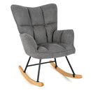 Linen Nursery Rocking Chair with High Backrest and Padded Armrests by LJGDeals