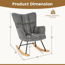 Linen Nursery Rocking Chair with High Backrest and Padded Armrests by LJGDeals