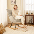Linen Nursery Rocking Chair with High Backrest and Padded Armrests by LJGDeals