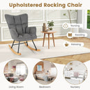Linen Nursery Rocking Chair with High Backrest and Padded Armrests by LJGDeals
