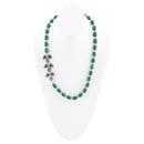 Linked Blue Lapis and Green Malachite Golden Necklace