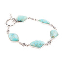 Linked Blue Turquoise and Sterling Silver Bracelet