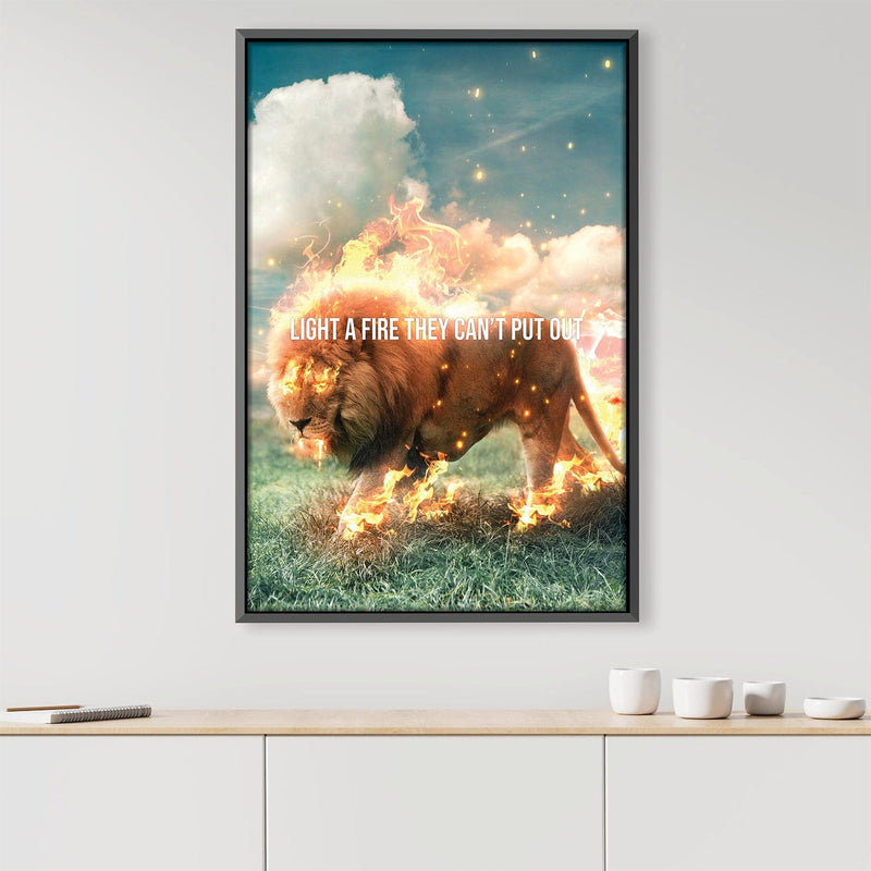 Lion Fire Canvas