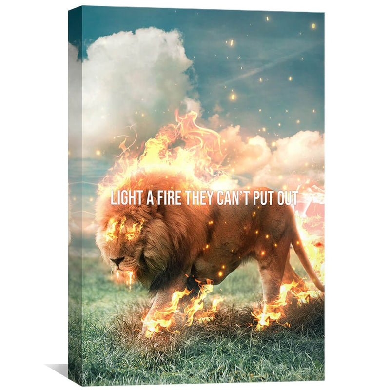 Lion Fire Canvas