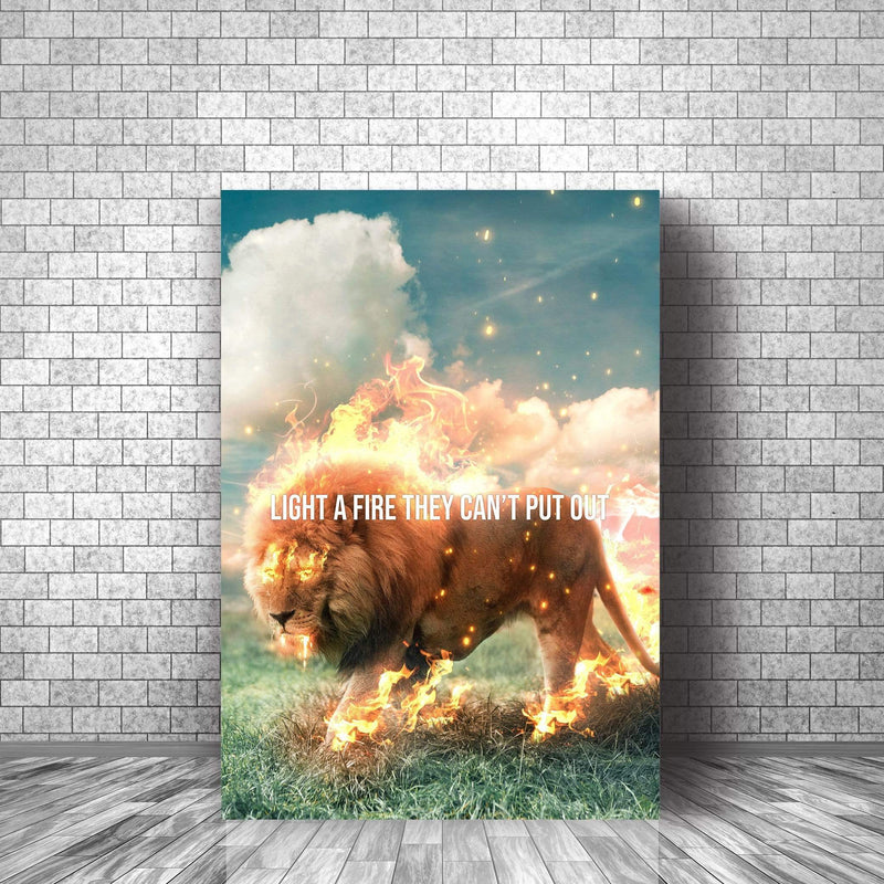 Lion Fire Canvas