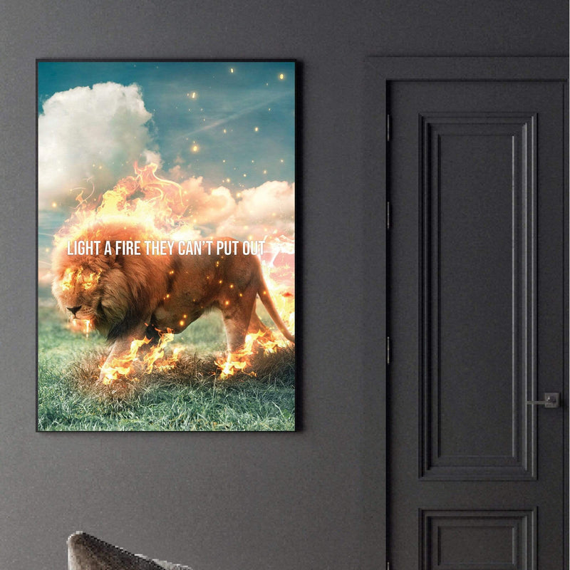 Lion Fire Canvas