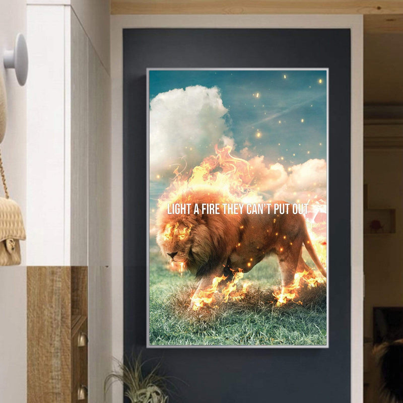 Lion Fire Canvas