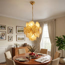Liora Petite Disc Gold Glass Chandelier