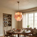 Liora Petite Disc Pink Glass Chandelier