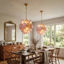Liora Petite Disc Pink Glass Chandelier