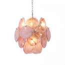Liora Petite Disc Pink Glass Chandelier