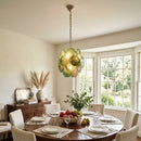 Liora Swirl Disc Green Glass Chandelier