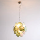 Liora Swirl Disc Green Glass Chandelier
