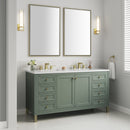 James Martin Chicago 60" Double Bathroom Vanity, Smokey Celadon