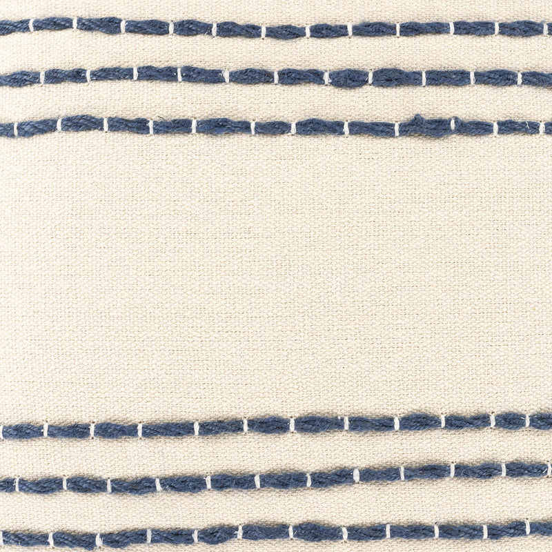 Listie Beige Navy Striped Accent Pillow