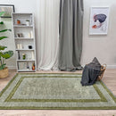 Alfa Rich Green Washable Area Rugs for Living Room Bedroom Kitchen Dining Cotton Rug
