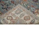 Gray and Ivory Hand Knotted Wool Area Rug - Traditional Oushak by The Rug Decor