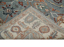 Gray and Ivory Hand Knotted Wool Area Rug - Traditional Oushak