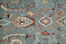 Gray and Ivory Hand Knotted Wool Area Rug - Traditional Oushak by The Rug Decor
