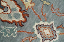 Gray and Ivory Hand Knotted Wool Area Rug - Traditional Oushak by The Rug Decor