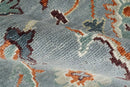 Gray and Ivory Hand Knotted Wool Area Rug - Traditional Oushak by The Rug Decor