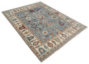 Gray and Ivory Hand Knotted Wool Area Rug - Traditional Oushak by The Rug Decor