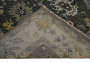 Hand Knotted Wool Area Rug Dark Gray Beige Traditional Design by The Rug Decor