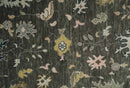 Hand Knotted Wool Area Rug Dark Gray Beige Traditional Design by The Rug Decor