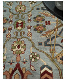 Hand-Knotted Wool Oushak Rug - Silver Olive Ivory Traditional by The Rug Decor