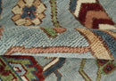 Custom Made Living Room Rug Hand Knotted Silver, Olive and Ivory Traditional Oriental Oushak Wool Rug