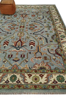 Hand-Knotted Wool Oushak Rug - Silver Olive Ivory Traditional by The Rug Decor