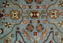 Custom Made Living Room Rug Hand Knotted Silver, Olive and Ivory Traditional Oriental Oushak Wool Rug