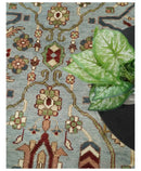 Hand-Knotted Wool Oushak Rug - Silver Olive Ivory Traditional by The Rug Decor
