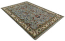 Hand-Knotted Wool Oushak Rug - Silver Olive Ivory Traditional by The Rug Decor