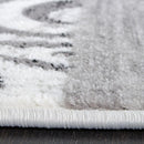 Living Room Rug Low-Pile in Grey White Cream