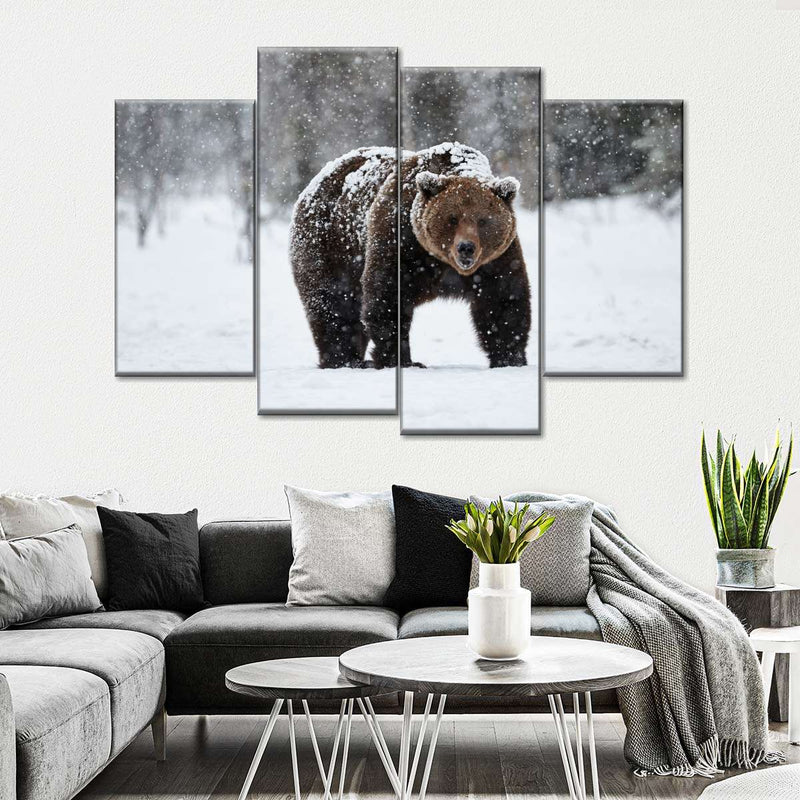 Winter Grizzly Bear Wall Art