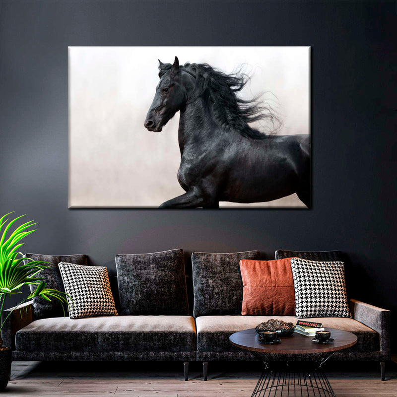 Black Friesian Horse Wall Art