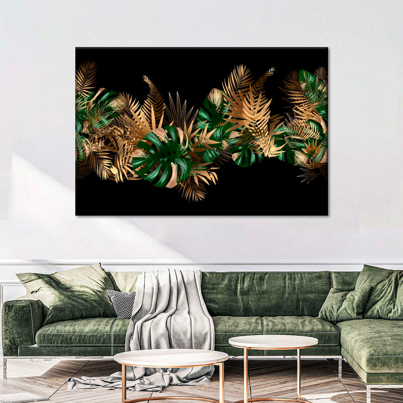 Gold And Green Leaves Wall Art