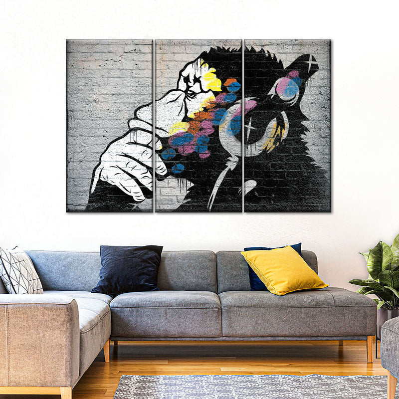 Monkey Wearing Headphones Wall Art