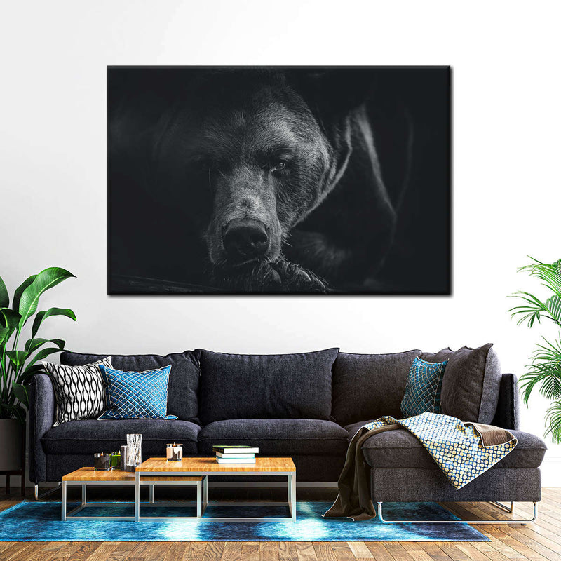 Monochrome Brown Bear Wall Art