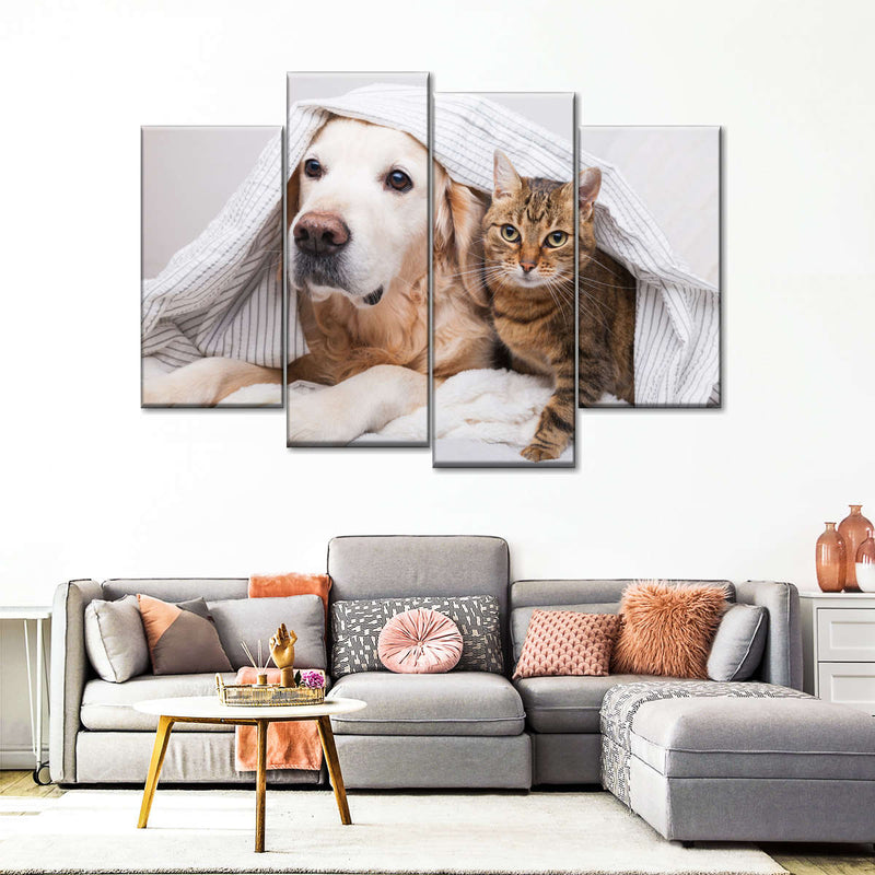 Cozy Dog And Cat Wall Art